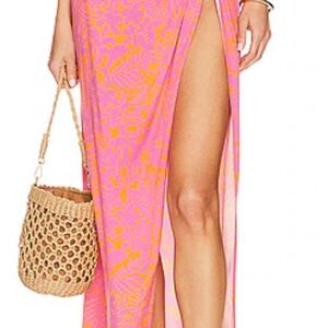 Pink and Orange Women's Swim Cover-Up